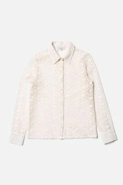 Femme Doris Lace Shirt - Nudie Jeans -Pulls et Sweats Soldes Boutique Doris Lace Shirt Egg White 2 1800x1800