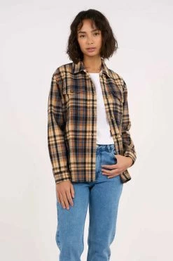 Femme Chemise Earth Colors Checkred - Knowledge Cotton Apparel