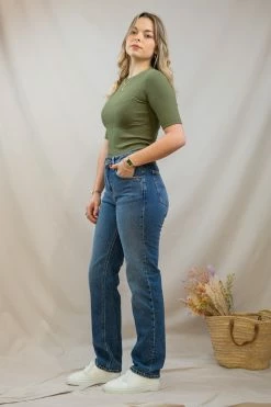 Femme T-shirt Canna Rib - Knowledge Cotton Apparel -Pulls et Sweats Soldes Boutique PAULA 53 1800x1800