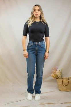 Femme T-shirt Canna Rib - Knowledge Cotton Apparel -Pulls et Sweats Soldes Boutique PAULA 63 1800x1800