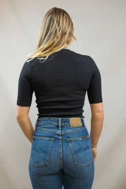 Femme T-shirt Canna Rib - Knowledge Cotton Apparel -Pulls et Sweats Soldes Boutique PAULA 96 1800x1800