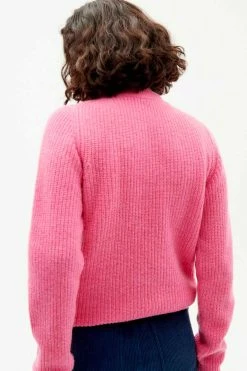KNOWLEDGE Femme Pull Sans Manches Lambswool - Thinking Mu -Pulls et Sweats Soldes Boutique hera pink 2 1800x1800