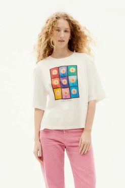Femme T-shirt Flowers - Thinking Mu